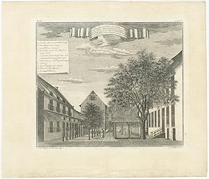 Antique Print of the Governor- General's residence on Batavia by J.W. Heijdt (1739)
