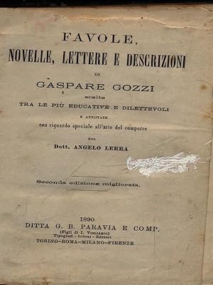 Bild des Verkufers fr Favole, novelle, lettere e descrizioni zum Verkauf von Librodifaccia