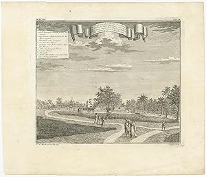 Antique Print of Fort Noordwijk (Jakarta) by J.W. Heijdt (1739)