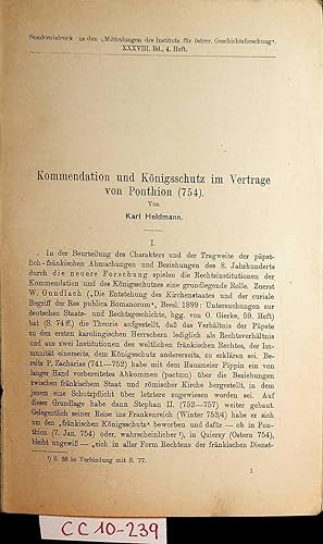 Kommendation und Königsschutz im Vertrage von Ponthion (754) (= Sonderdruck aus: Mitteilungen des...