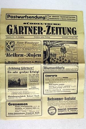 Süddeutsche Gärtnerzeitung 1935, Nummer 24, 35. Jahrgang Postwurfsendung