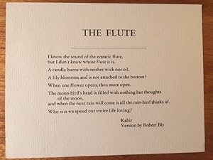 Seller image for The Flute (poem card) for sale by Mark Gustafson's Books