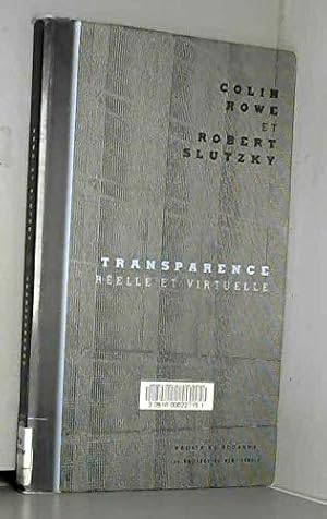 Seller image for Transparence relle et virtuelle for sale by JLG_livres anciens et modernes