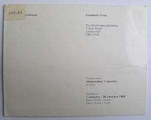 Immagine del venditore per Elisabeth Frink. Drawings. Waddington Galleries. London Private View Wednesday 1st January, Exhibition 1January-25 January 1969. venduto da Roe and Moore
