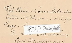 Bild des Verkufers fr CARL HAUPTMANN (1858-1921, Pseudonym Ferdinand Klar) dt. Dramatiker und Schriftsteller des Naturalismus, Bruder von Gerhart Hauptmann zum Verkauf von Herbst-Auktionen