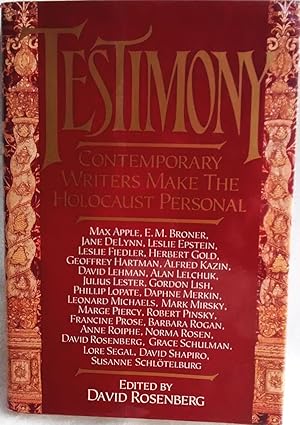 Seller image for Testimony: Contemporary Writers Make the Holocaust Personal for sale by Generations Press