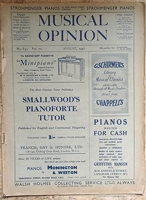 Seller image for Musical Opinion August 1947 Vol.67 No.801 for sale by Shore Books