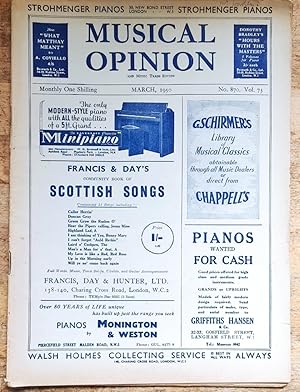 Seller image for Musical Opinion March 1950 Vol.73 No.870 for sale by Shore Books