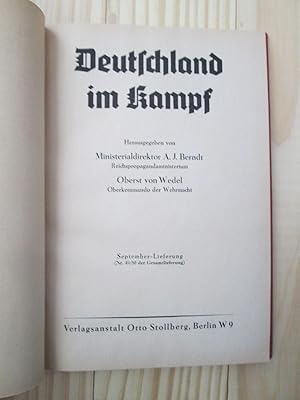 Seller image for Deutschland im Kampf : [1941] September-Lieferung (Nr. 49 / 50 der Gesamtlieferung) for sale by Expatriate Bookshop of Denmark