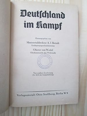 Image du vendeur pour Deutschland im Kampf : [1941] November-Lieferung (Nr. 53 / 54 der Gesamtlieferung) mis en vente par Expatriate Bookshop of Denmark