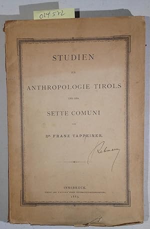 Studien zur Anthropologie Tirols und der Sette Comuni