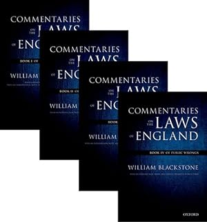 Immagine del venditore per Commentaries on the Laws of England : The Rights of Persons/ the Rights of Things/ of Private Wrongs/ of Public Wrongs venduto da GreatBookPrices