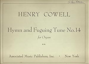 Bild des Verkufers fr Hymn and Fuguing Tune No. 14 for Organ zum Verkauf von Snow Crane Media