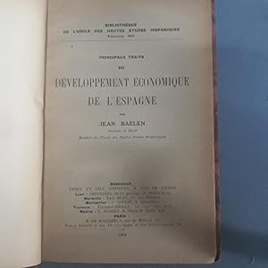 PRINCIPAUX TRAITS DU DEVELOPPEMENT ECONOMIQUE DE L'ESPAGNE