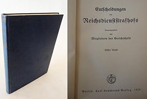 Imagen del vendedor de Entscheidungen des Reichsdienststrafhofs, herausgegeben von Mitgliedern des Gerichtshofs. Erster Band 1939 a la venta por Galerie fr gegenstndliche Kunst