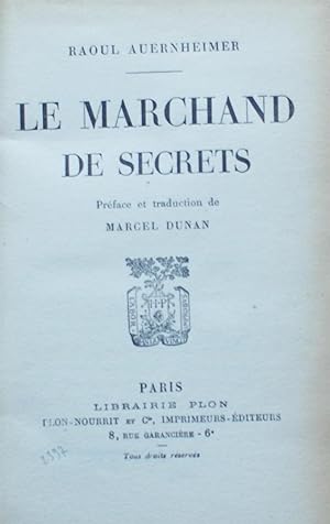 Immagine del venditore per Le marchand de secrets venduto da Aberbroc