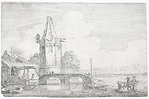 Tower on the river Niers [Set title: Amenissimae aliquot regiunculae. (4th volume)] in Niederrhein.