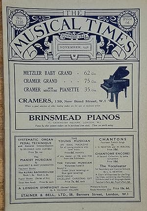Immagine del venditore per The Musical Times November, 1936 No.1125 / Gilbert Chase "Some Young French Composers" / A J B Hutchings "A Study of Borodin" / Percy Robinson "Bach, Handel, and Robinson: A Reply" / George Dyson "Sibelius" / One-of -the-Party "English Singers in Jugo-Slavia" / W R Anderson "Wireless Notes" / E Markham Lee "The Associated Board Of The Royal Schools Of Music - Piano Examinations For 1937" / sheet-music for "Art thou troubled?" by Handel - H A Chambers / Percy Whitlock "The Organ Of The Future?" / Reginald Whitworth "Some Recollections Of Edwin H Lemare" / Church-Music Society AGM / The Fleet Street Choir in Germany - reviews of / The Sheffield Festival / Musical Notes from Abroad - Czecho-Slovakia, Germany and Paris / English Music at Wies venduto da Shore Books