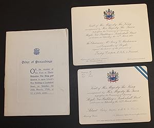 Seller image for Order of Proceedings on the occasion of the Visit of Their Majesties The King and Queen to open Lloyds New Building in Leadenhall Street on Saturday the 24th March 1928. for sale by Bristow & Garland