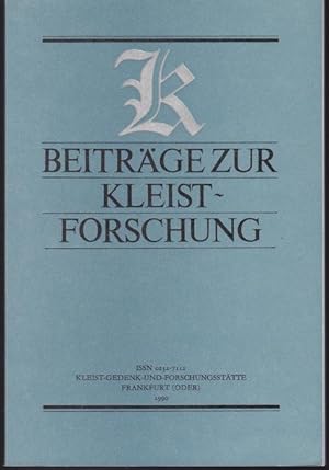 Seller image for Beitrge zur Kleistforschung. for sale by Graphem. Kunst- und Buchantiquariat