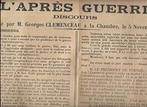 L'Après Guerre : Discours prononcé Par M. Georges Clémenceau à La Chambre Le 5 Novembre 1918