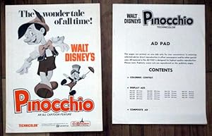 WALT DISNEY'S PINOCCHIO - 1971 RELEASE PRESSBOOK AND AD PAD.