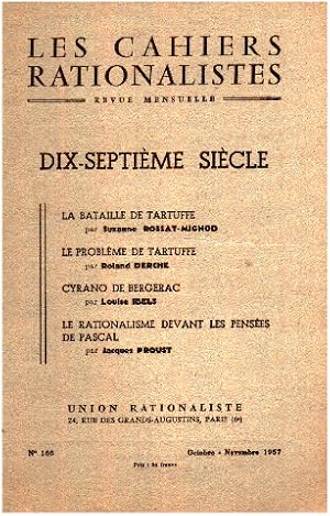 Imagen del vendedor de Cahiers rationalistes n 166 / dix-septieme siecle a la venta por librairie philippe arnaiz