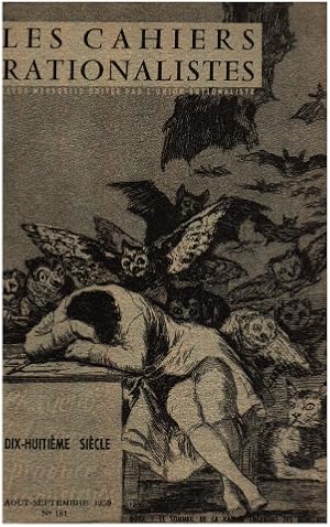 Imagen del vendedor de Cahiers rationalistes n 181 / dix-huitieme siecle a la venta por librairie philippe arnaiz