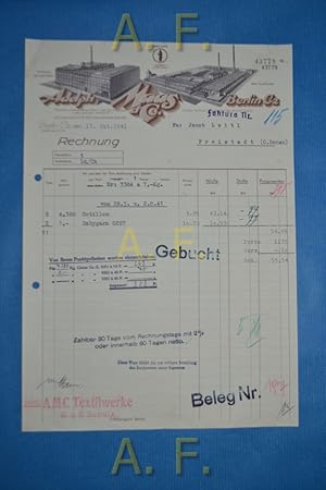Adolph Maas & Co. Berlin C2. 17. Okt. 1941. // Druck, Rechnung. Jacob Leitl.
