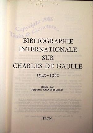 Bibliographie internationale sur Charles De Gaulle