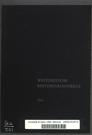 Bild des Verkufers fr Westdeutsche Rektorenkonferenz 1960: Geschichte, Aufgaben, Gliederung. zum Verkauf von books4less (Versandantiquariat Petra Gros GmbH & Co. KG)