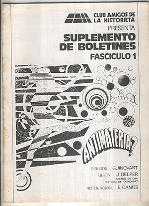 Immagine del venditore per CAH: Suplemento de Boletines numero 1: Antimateria venduto da El Boletin