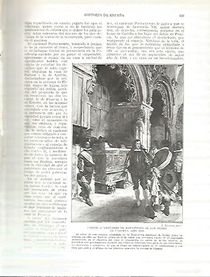 Seller image for LAMINA 9159: Carlos II visitando el Monasterio de San Pedro de Cardea en 1699 for sale by EL BOLETIN