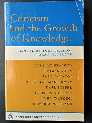 Seller image for CRITICISM AND THE GROWTH OF KNOWLEDGE for sale by Douglas Books