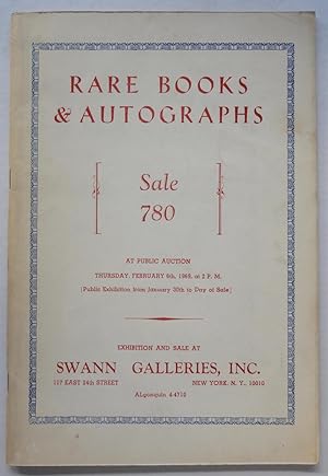 Immagine del venditore per Swann Galleries: Rare Books & Autographs, Sale 780, Thursday, February 6, 1969 venduto da George Ong Books