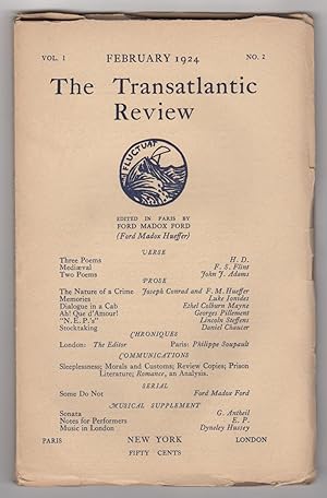 Imagen del vendedor de The Transatlantic Review, Volume 1, Number 2 (February 1924) a la venta por Philip Smith, Bookseller