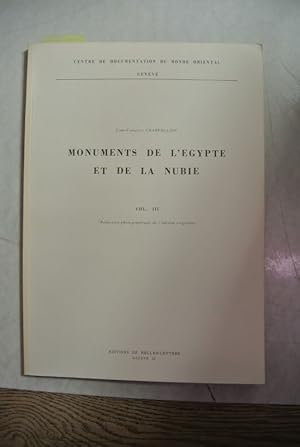 Seller image for Monuments de l'Egypte et de la Nubie. Tome III. (= Centre de Documentation du Monde Oriental.) for sale by Antiquariat Bookfarm