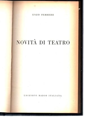 Seller image for NOVITA' DI TEATRO for sale by Invito alla Lettura