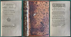Image du vendeur pour Discours et autres ouvrages de Monsieur le Chancelier d'Aguesseau, tome second. Edition originale 1756. mis en vente par Des Livres et la Plume