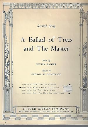 Seller image for A Ballad of Trees and the Master for sale by Vada's Book Store