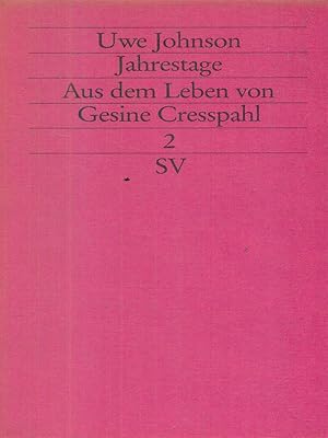 Bild des Verkufers fr Jahrestage II. Aus dem Leben von Gesine Cresspahl zum Verkauf von Librodifaccia