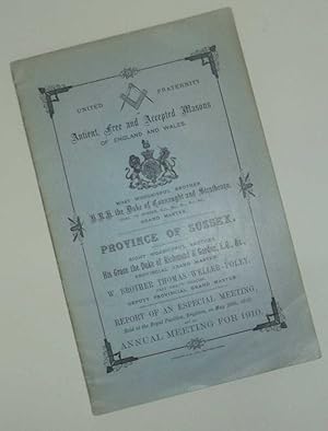 Imagen del vendedor de Report of an Especial Meeting and of the Annual Meeting for 1910 a la venta por The Petersfield Bookshop, ABA, ILAB