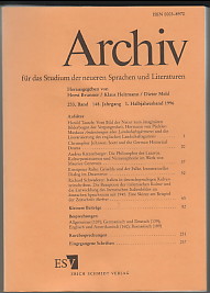 Archiv für das Studium der neueren Sprachen und Literaturen. 233. Band; 148. Jahrgang - 1. Halbja...