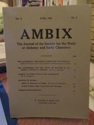 Seller image for AMBIX, VOL. X: The Journal of the Society for the Study of Alchemy and Early Chemistry for sale by By The Way Books