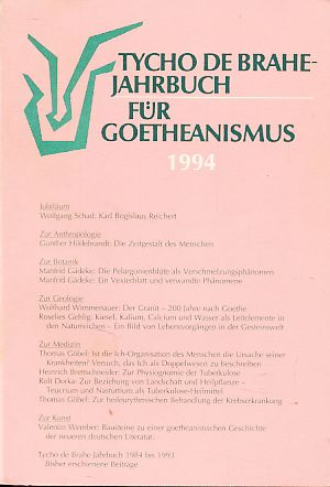 Bild des Verkufers fr Tycho-de-Brahe-Jahrbuch fr Goetheanismus 1994. Mit Wolfgang Schad, Hans-Joachim Strh und Valentin Wember. zum Verkauf von Fundus-Online GbR Borkert Schwarz Zerfa