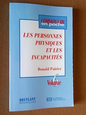Seller image for Common Law en poche: les personnes physiques et les incapacits for sale by Livresse