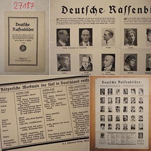 Seller image for Falttafel "Deutsche Rassenbilder" Eine Tafel mit 32 Bildern und einer vergleichenden bersicht krperlicher Merkmale der fnf in Deutschland vorkommenden europischen Rassen nach der Rassenkunde des deutschen Volkes von Dr. Hans F. K. Gnther * n e u z e i t l i c h e A b l i c h t u n g / originalgetreue Fotokopie for sale by Galerie fr gegenstndliche Kunst