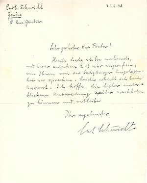 Komponist, Dirigent und Orchesterleiter (1880-1967). Eigenh. Brief mit. U.