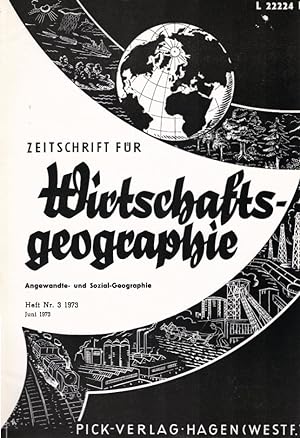 Seller image for Zeitschrift fr Wirtschaftsgeographie. Heft 3, 17. Jahrgang. / Herausgeber: Irmfried Siedentop for sale by Schrmann und Kiewning GbR