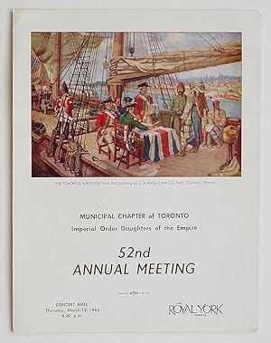 52nd Annual Meeting, Municipal Chapter of Toronto, Imperial Order Daughters of the Empire